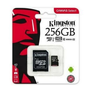 KINGSTON CANVAS SELECT PLUS CLASS 10 256GB MICRO SD CARD + SD ADAPTER