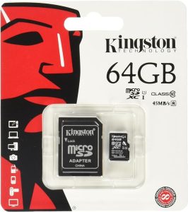 KINGSTON CANVAS SELECT PLUS CLASS 10 64GB MICRO SD CARD + SD ADAPTER
