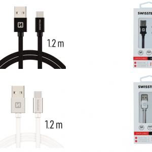 Swissten Type C Cable Textile 3A 1.2M