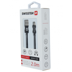 SWISSTEN Textile MicroUSB 2.0M