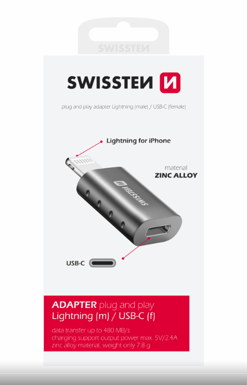 SWISSTEN ADAPTER LIGHTNING(M)/USB-C(F)