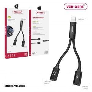 VEN-DENS Dual Lightning Adapter (10cm) 2IN1 VD-ADP004