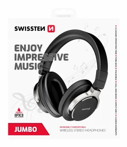 SWISSTEN WIRELESS STEREO HEADPHONES JUMBO BLACK