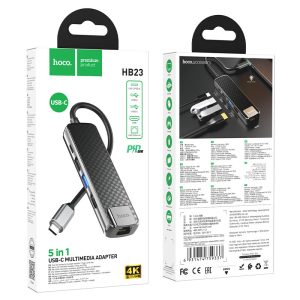 HOCO HB23 5-IN-1 TYPE-C MULTIMEDIA ADAPTER 60W