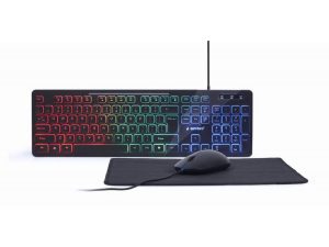 Gembird KBS-UML-01 3-in-1 backlight desktop set black US layout KBS-UML-01