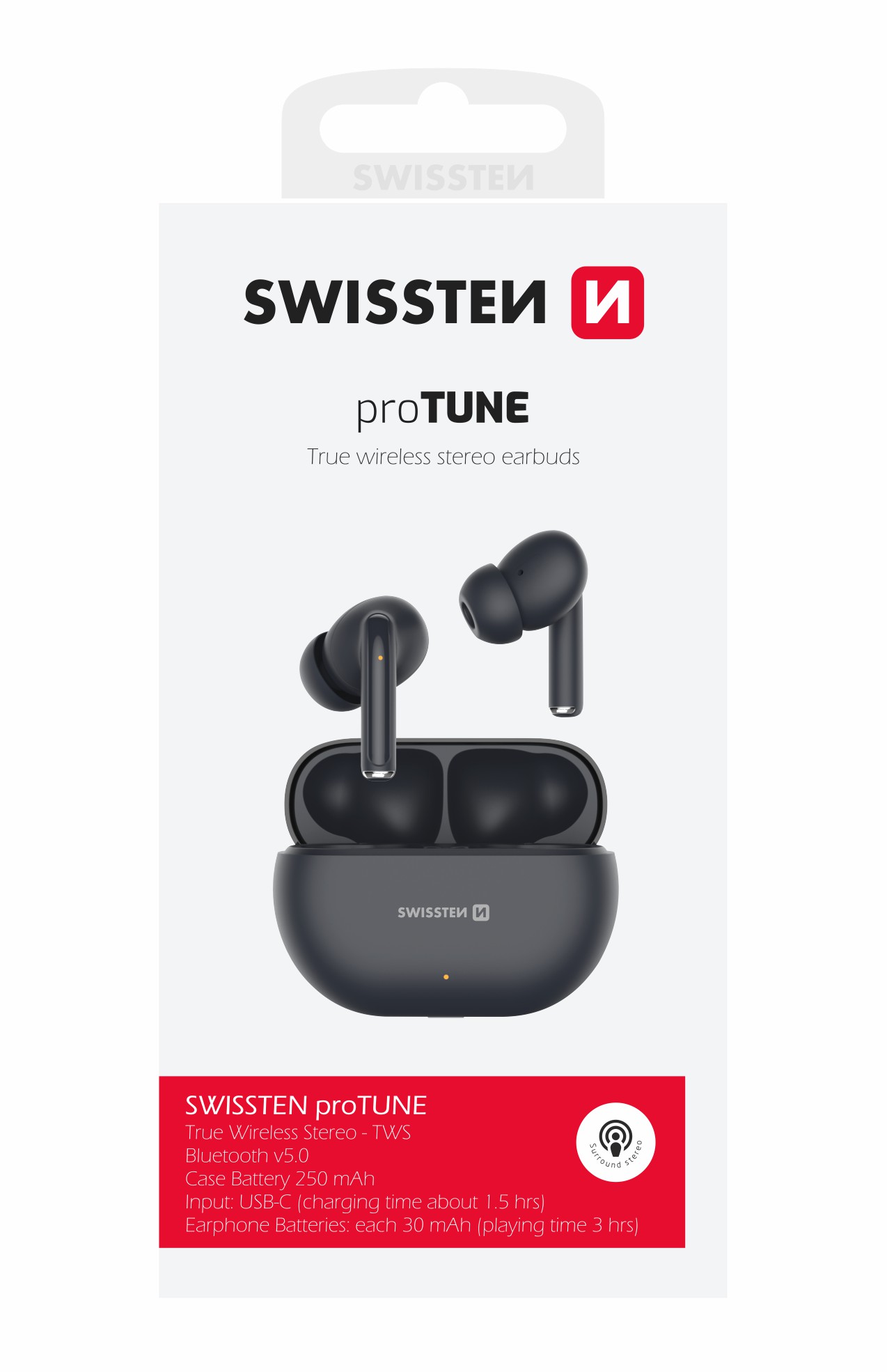 SWISSTEN BLUETOOTH TWS EARPHONES PRO TUNE BLACK