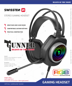 SWISSTEN GAMING HEADSET GUNNER