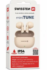 BLUETOOTH TWS EARPHONES SWISSTEN Mini TUNE BEIGE